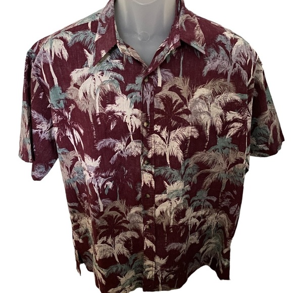 Tori Richard Other - TORI RICHARD Honolulu Maroon Tropical Floral Aloha Hawaiian Shirt Men M Medium